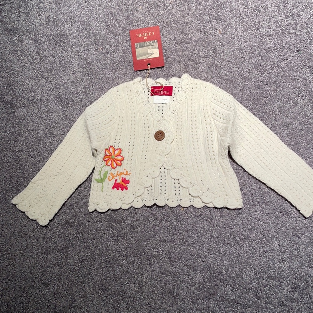 New Chipie Girls One Button Sweater